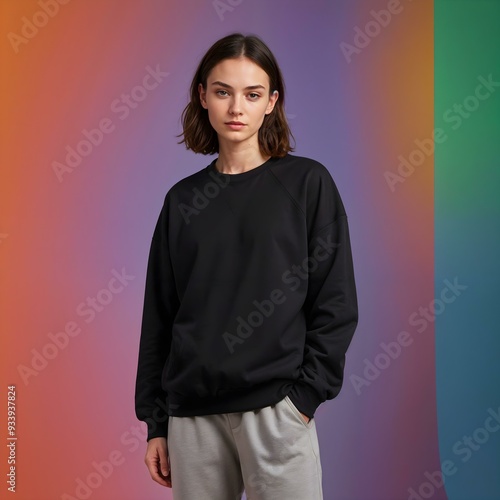 A young woman with brown hair wearing a black sweater.
