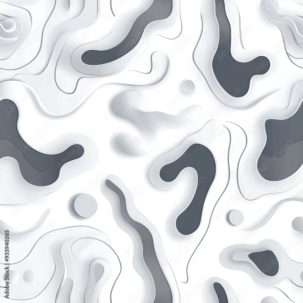 White and Gray Seamless Organic Pattern - AI generated illustration White and Gray Seamless Organic Pattern - AI generated illustration
