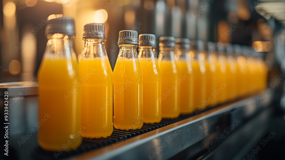 bottle of orange juice on the machine bottle of orange juice on the machine