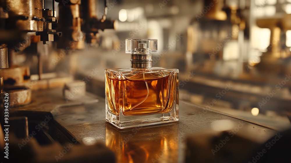 bottle of perfume on the machine bottle of perfume on the machine