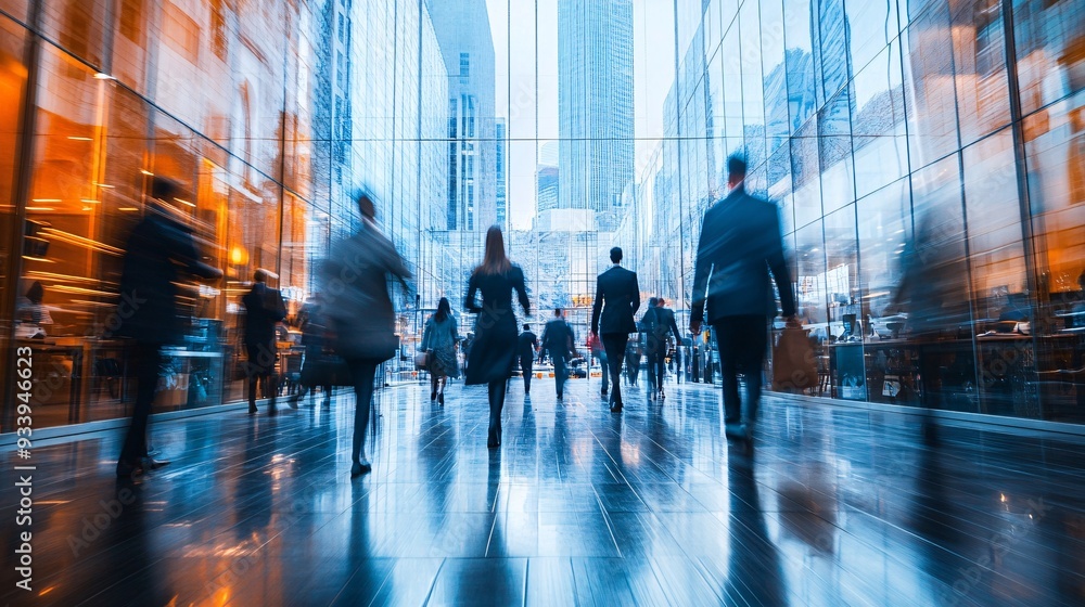 Urban Rush: Business professionals navigate the fast-paced city, their blurred motion reflecting the dynamism and energy of modern corporate life. Urban Rush: Business professionals navigate the fast-paced city, their blurred motion reflecting the dynamism and energy of modern corporate life.