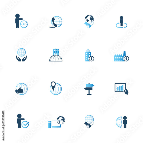 Universal business management and human resources icon set. Universal icons for web and mobile. Vector.	