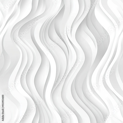 Abstract White Seamless Pattern with Wavy Lines and Organic Shapes. AI generated illustration