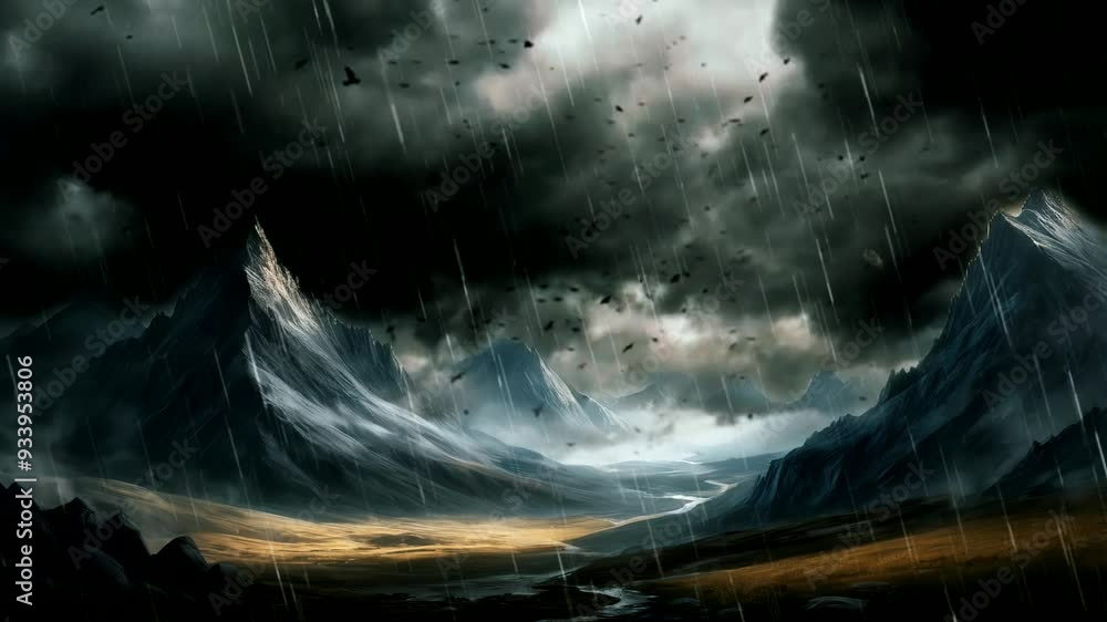 Mountain Majesty: Beautiful Skies and rain Mountain Majesty: Beautiful Skies and rain