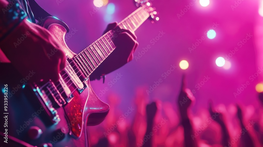 Obraz premium Electric Guitar Solo Amidst Stage Lights