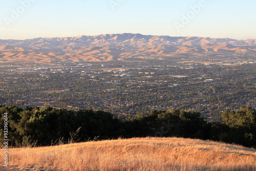 Canvas Print Views of the East Bay and Livermore valley from Pleasanton Ridge, California