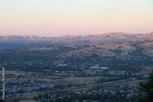 The Livermore Valley at sunset, Pleasanton Ridge, California