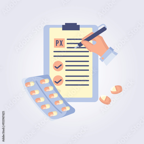 Doctor Writing Prescription vector illustration design