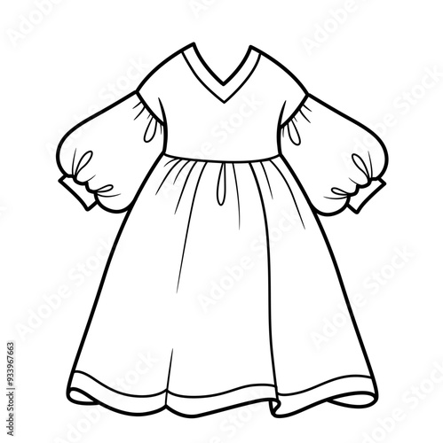 Long light fluffy dress with long sleeves
