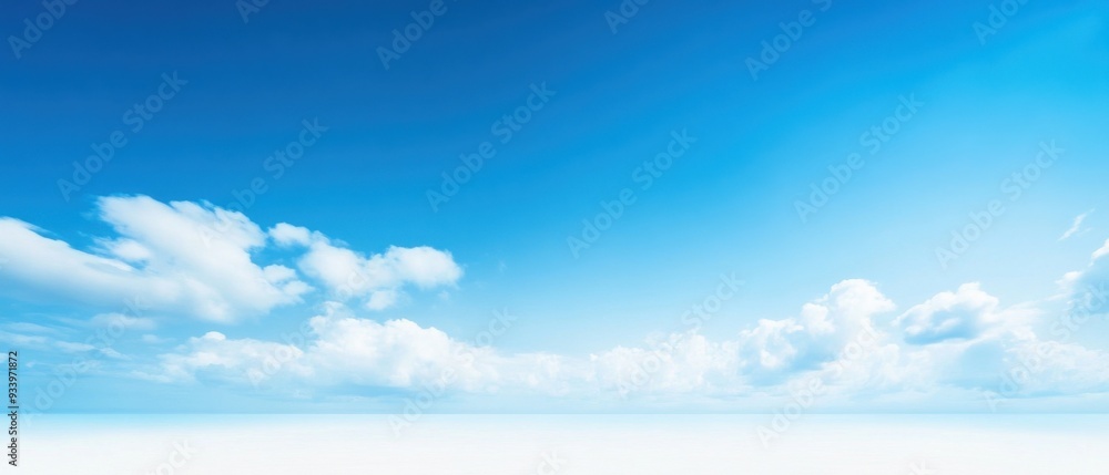 A tranquil scene of a bright blue sky filled with soft, white clouds. The atmosphere is calm and refreshing. A tranquil scene of a bright blue sky filled with soft, white clouds. The atmosphere is calm and refreshing.