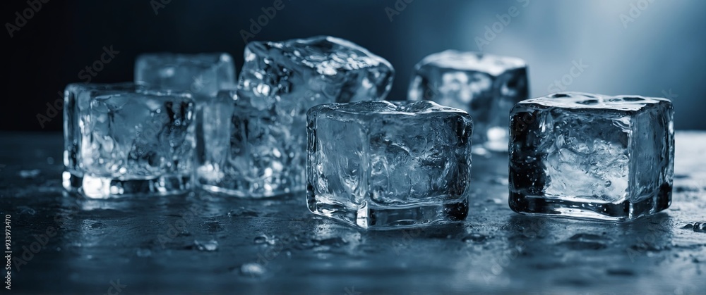 Full frame of refreshing water in cold ice, Ice cubes, Cubes of ice. Full frame of refreshing water in cold ice, Ice cubes, Cubes of ice.