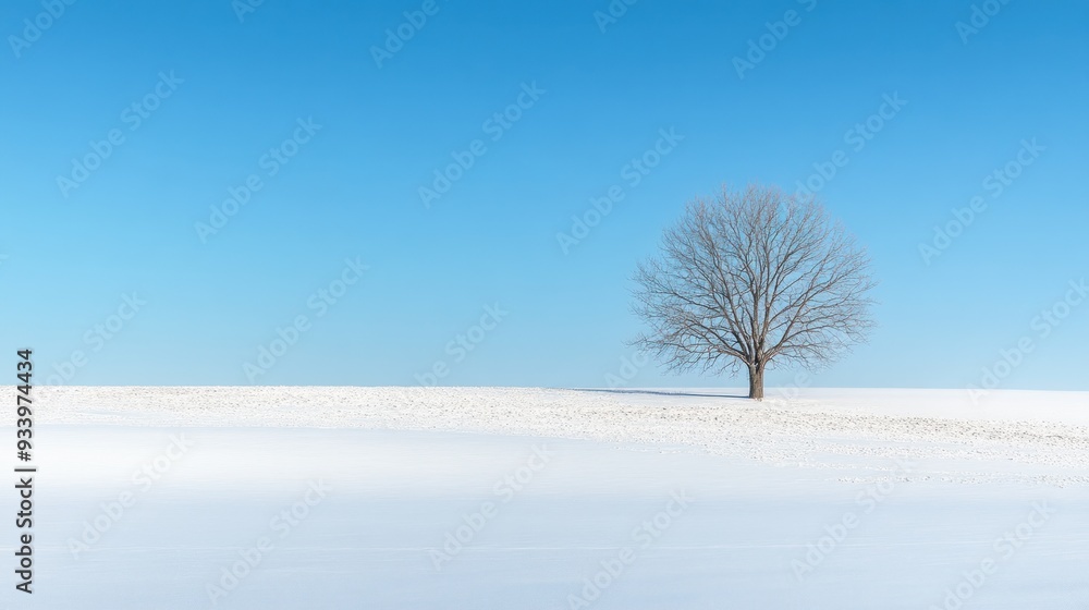 Solitary Tree in a Snowy Field Solitary Tree in a Snowy Field