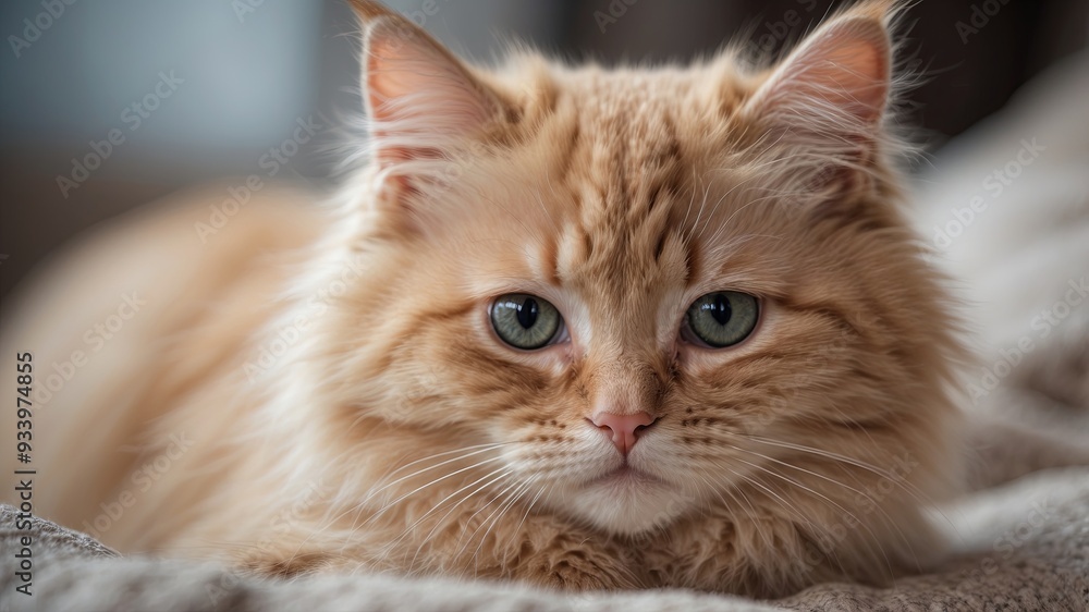 Close up of light toned fluffy kitten in natural lighting. Close up of light toned fluffy kitten in natural lighting.