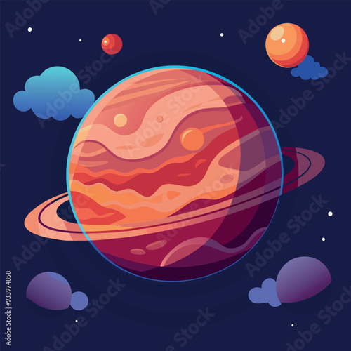 Cloudy Planet Vector Design Illustration