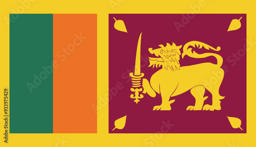 Sri Lanka Flag Vector Flat Icon