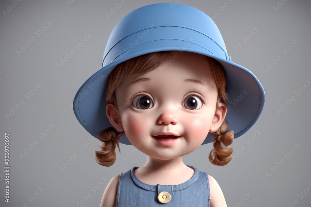 3d model cute kid for book educational scene or vacation, with copy space 3d model cute kid for book educational scene or vacation, with copy space