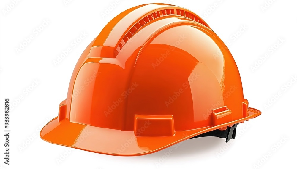 Orange construction helmet isolated on a white background Orange construction helmet isolated on a white background