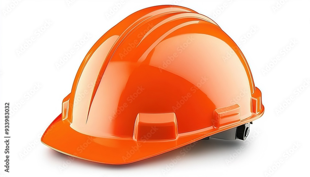 Orange construction helmet isolated on a white background Orange construction helmet isolated on a white background