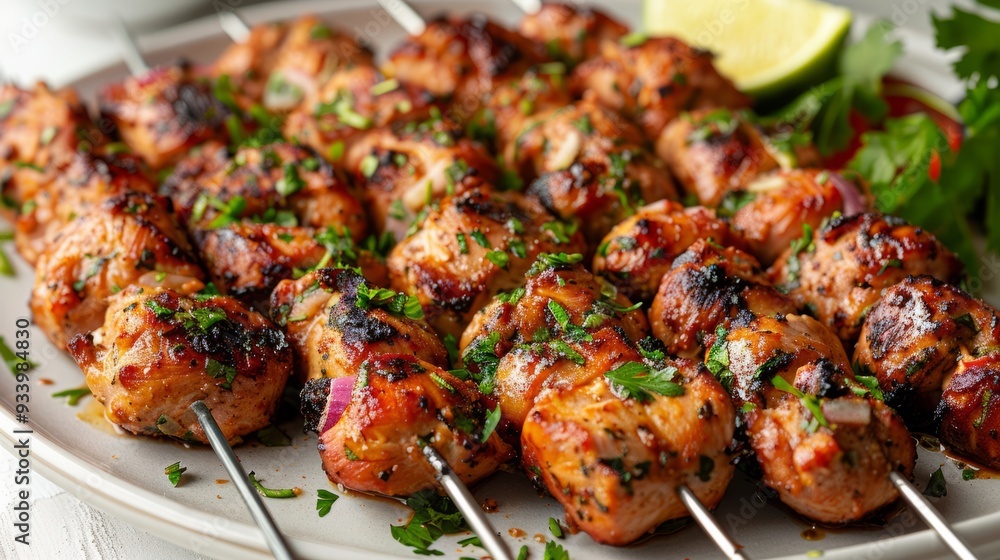 Chicken Seekh Kebabs on white backgroud Chicken Seekh Kebabs on white backgroud