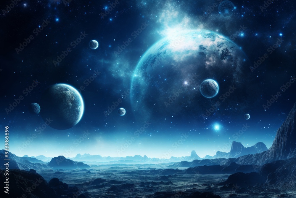 Cosmic Landscape: Planets and Stars in a Distant Galaxy Cosmic Landscape: Planets and Stars in a Distant Galaxy