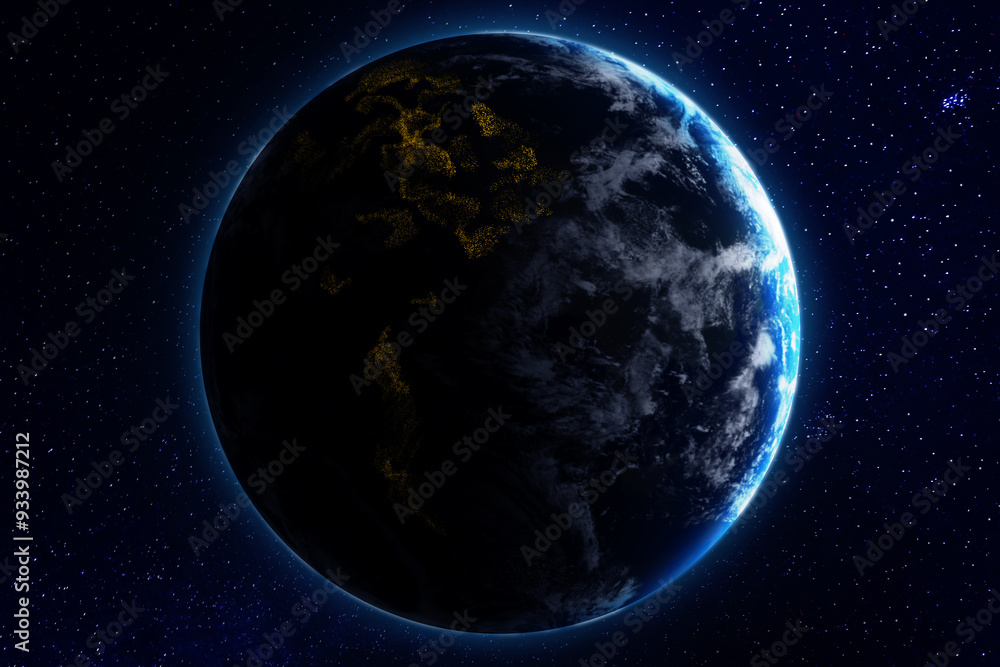 Day and night on planet Earth in space. Image elements furnished by NASA Day and night on planet Earth in space. Image elements furnished by NASA