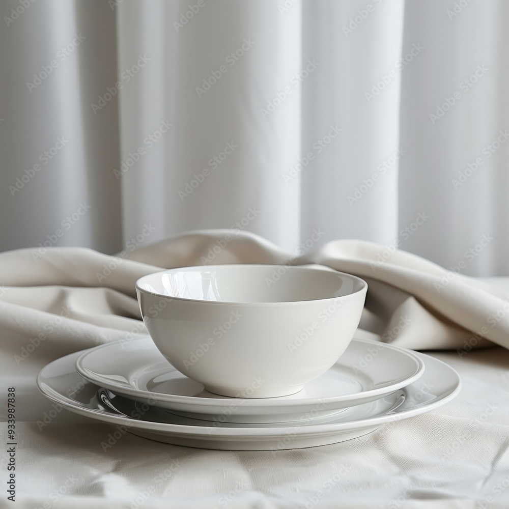 dinning tabel on plates with white background dinning tabel on plates with white background