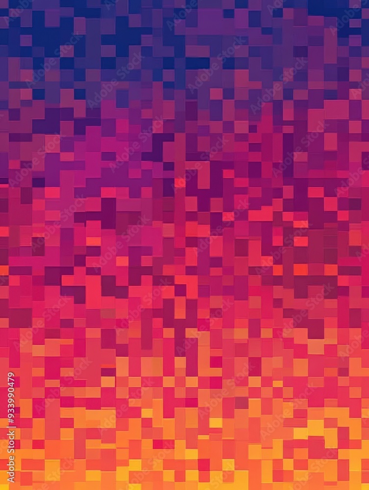 Abstract pixelated gradient of warm colors at dusk Abstract pixelated gradient of warm colors at dusk