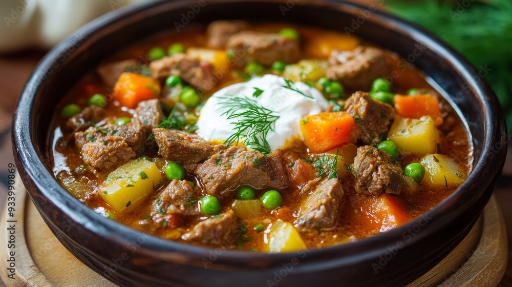 German national cuisine: Lamb Aintopf with vegetables. German national cuisine: Lamb Aintopf with vegetables.