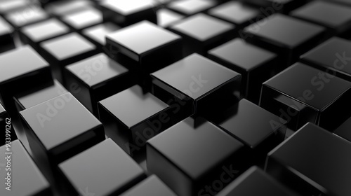 Black Cube Abstract Background