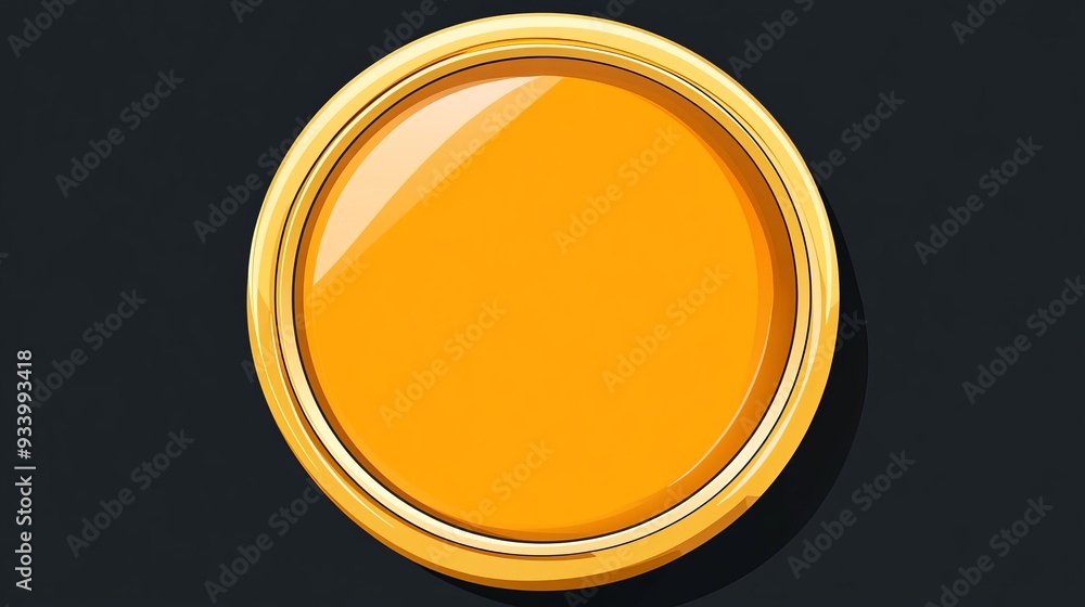 Bright orange button on a dark background Bright orange button on a dark background