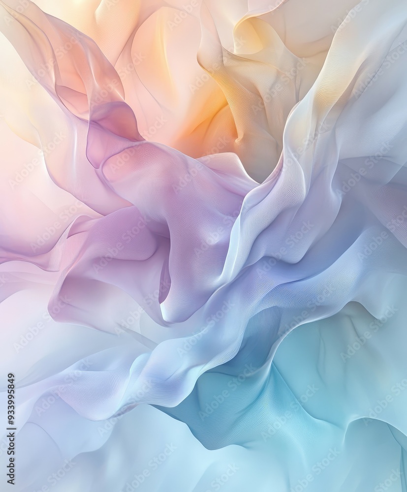 Obraz premium Soft pastel swirls of fabric creating a dreamy abstract pattern