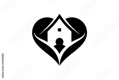 A minimalist Human Hearth Home Care logo design