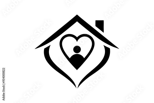 A minimalist Human Hearth Home Care logo design
