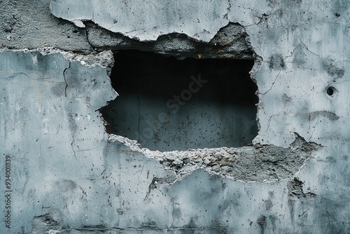 A gaping break in the concrete, representing the harshness of city life and the hope found in small openings.