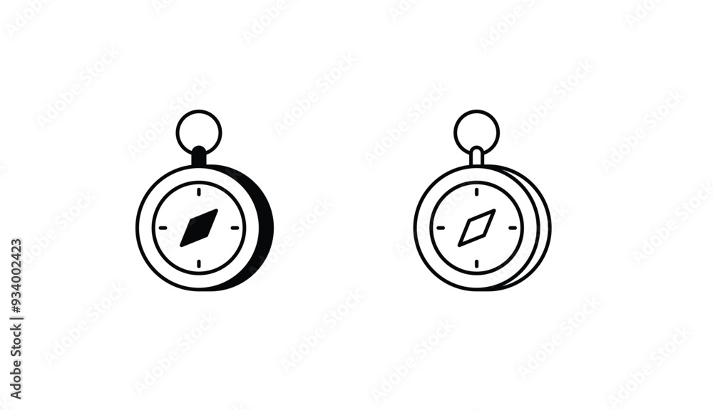 Military Compass icon design with white background stock illustration Military Compass icon design with white background stock illustration