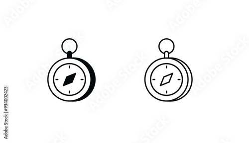 Military Compass icon design with white background stock illustration