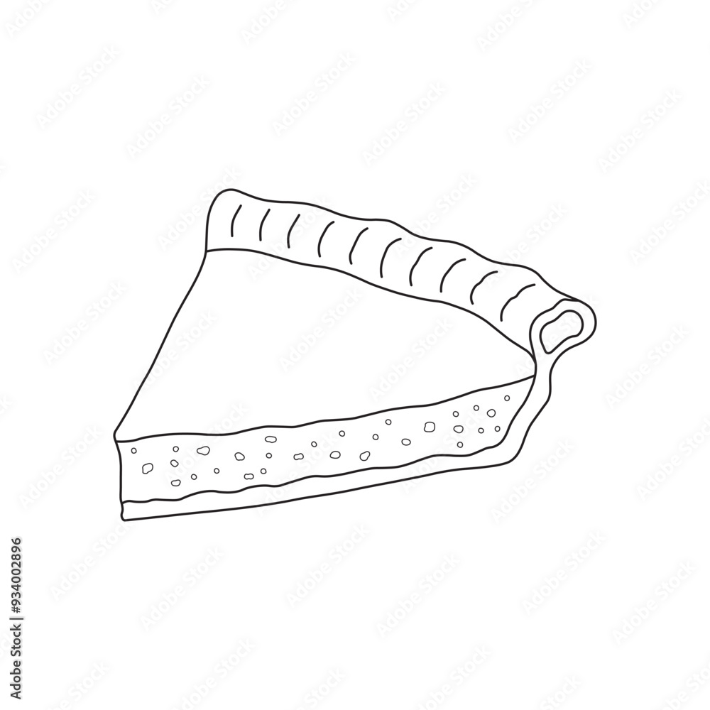 Hand drawn slice of pie icon Cartoon Vector illustration Isolated on White Background Hand drawn slice of pie icon Cartoon Vector illustration Isolated on White Background