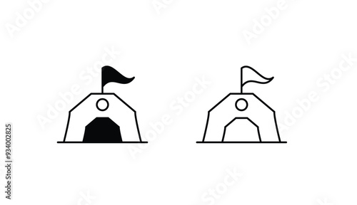 Military Camp icon design with white background stock illustration