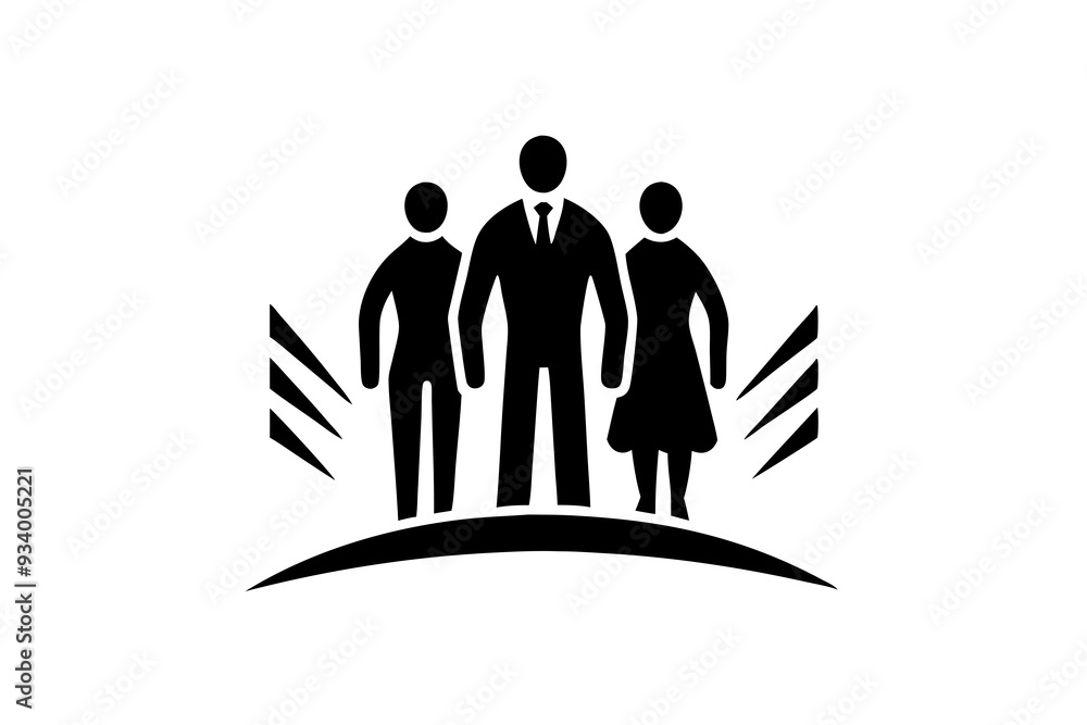 A minimalist linocut vector family logo A minimalist linocut vector family logo