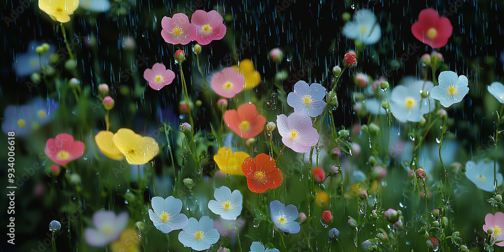 Colorful Flowers Blooming in the Rain - Nature Photography Colorful Flowers Blooming in the Rain - Nature Photography