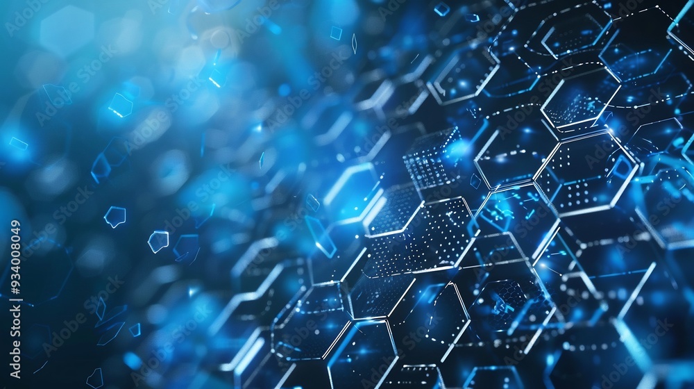 Obraz premium Abstract Blue Hexagonal Structure