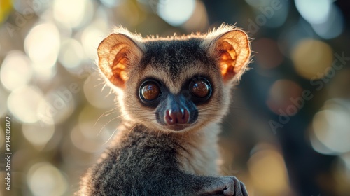 Closeup of a Curious Mouse Lemur photo