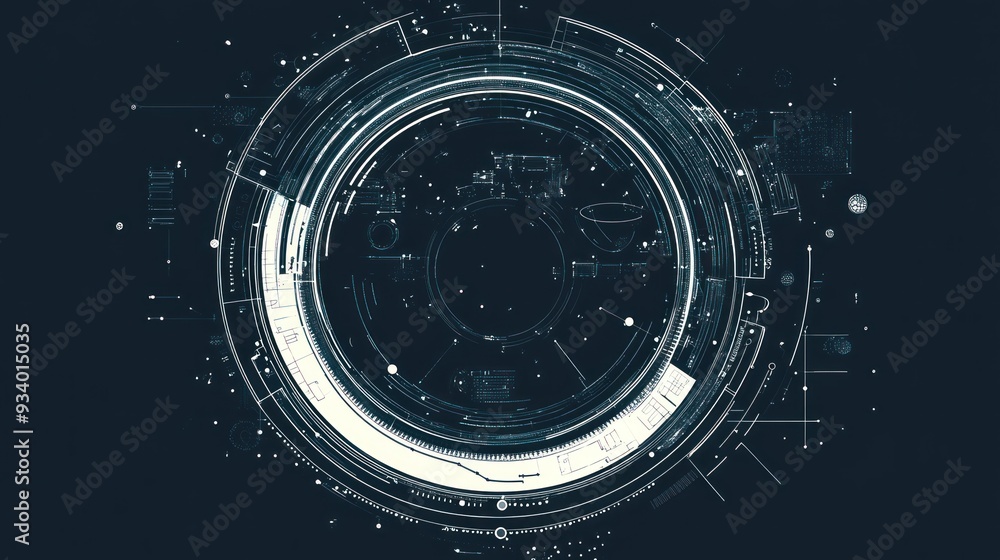 Obraz premium Abstract Futuristic Technology Circle Design