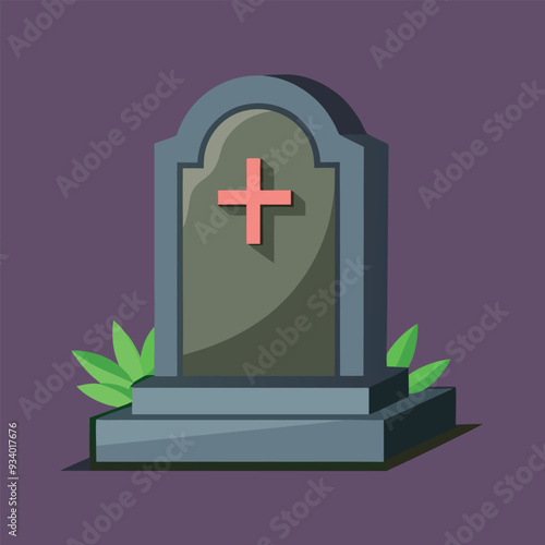 Gravestone Vector Design Illustration