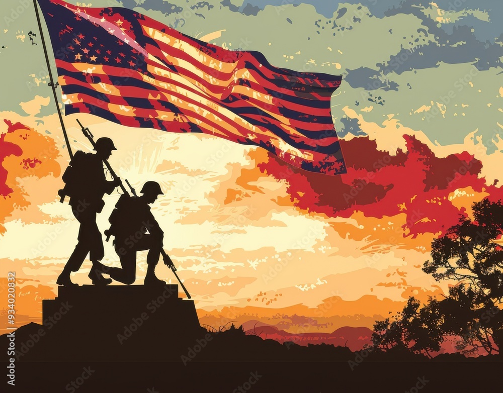 Fototapeta premium Veterans Day Memorial Monument 