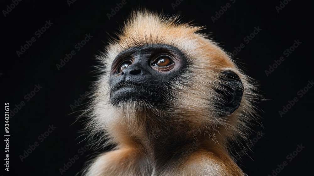 Fototapeta premium Close-up Portrait of a Curious Monkey