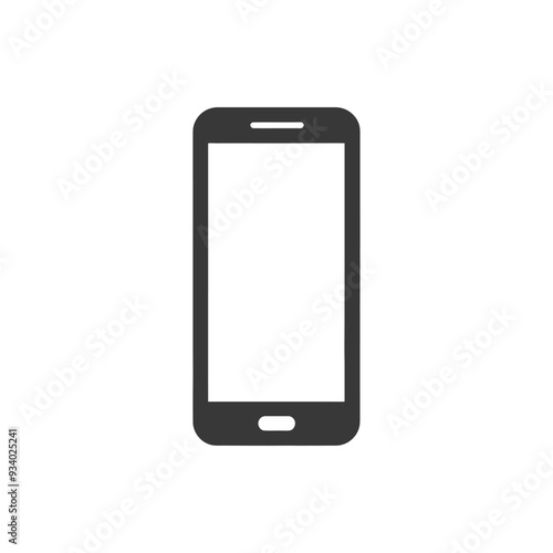 A grayscale icon depicting a smartphone with a blank screen