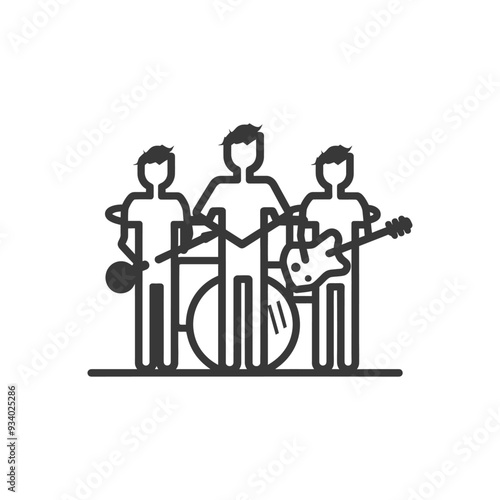 A group of three musicians playing instruments