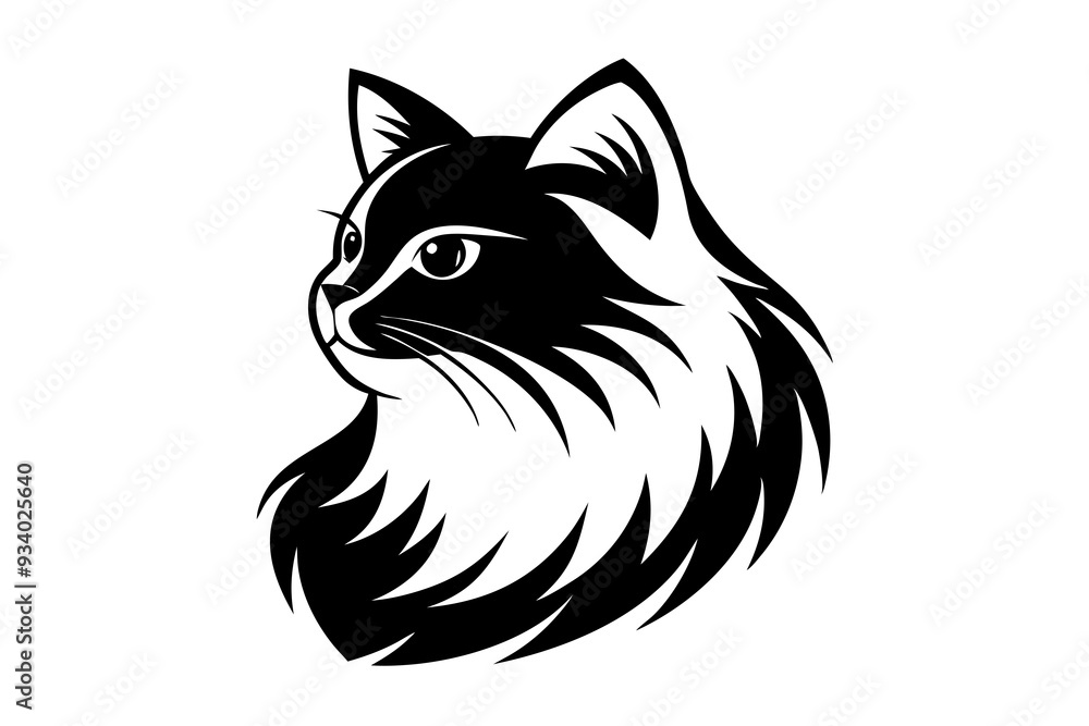 Obraz premium A vector logo featuring a cat's face 