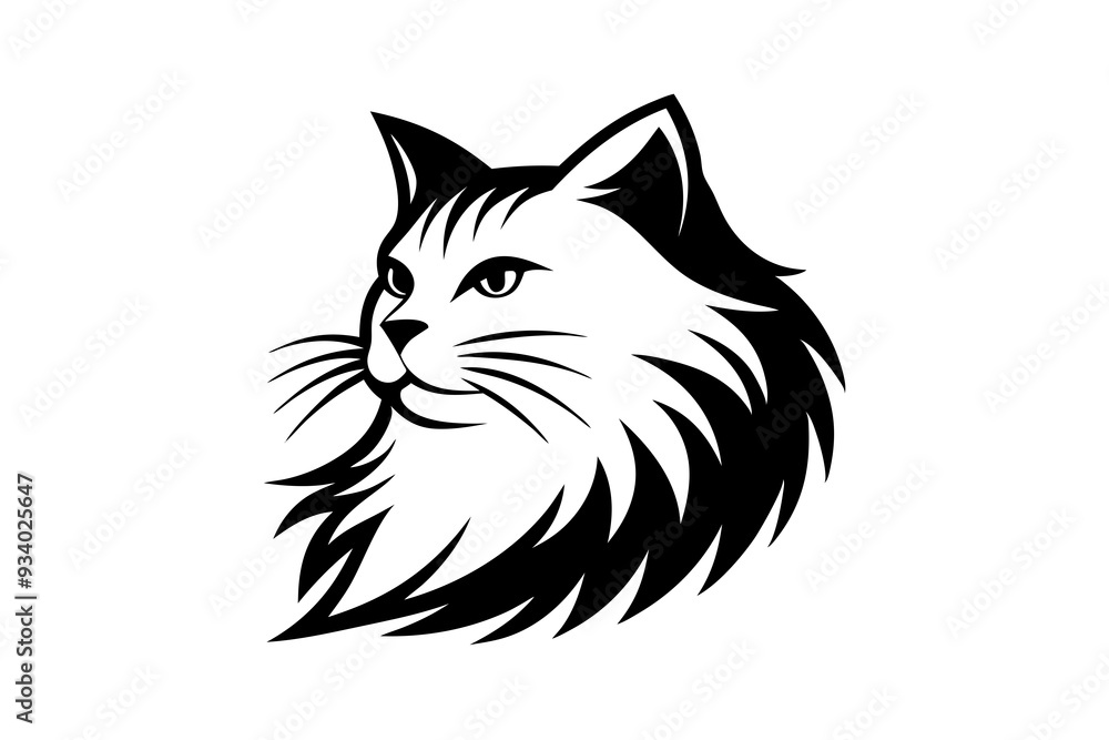 Obraz premium A vector logo featuring a cat's face 